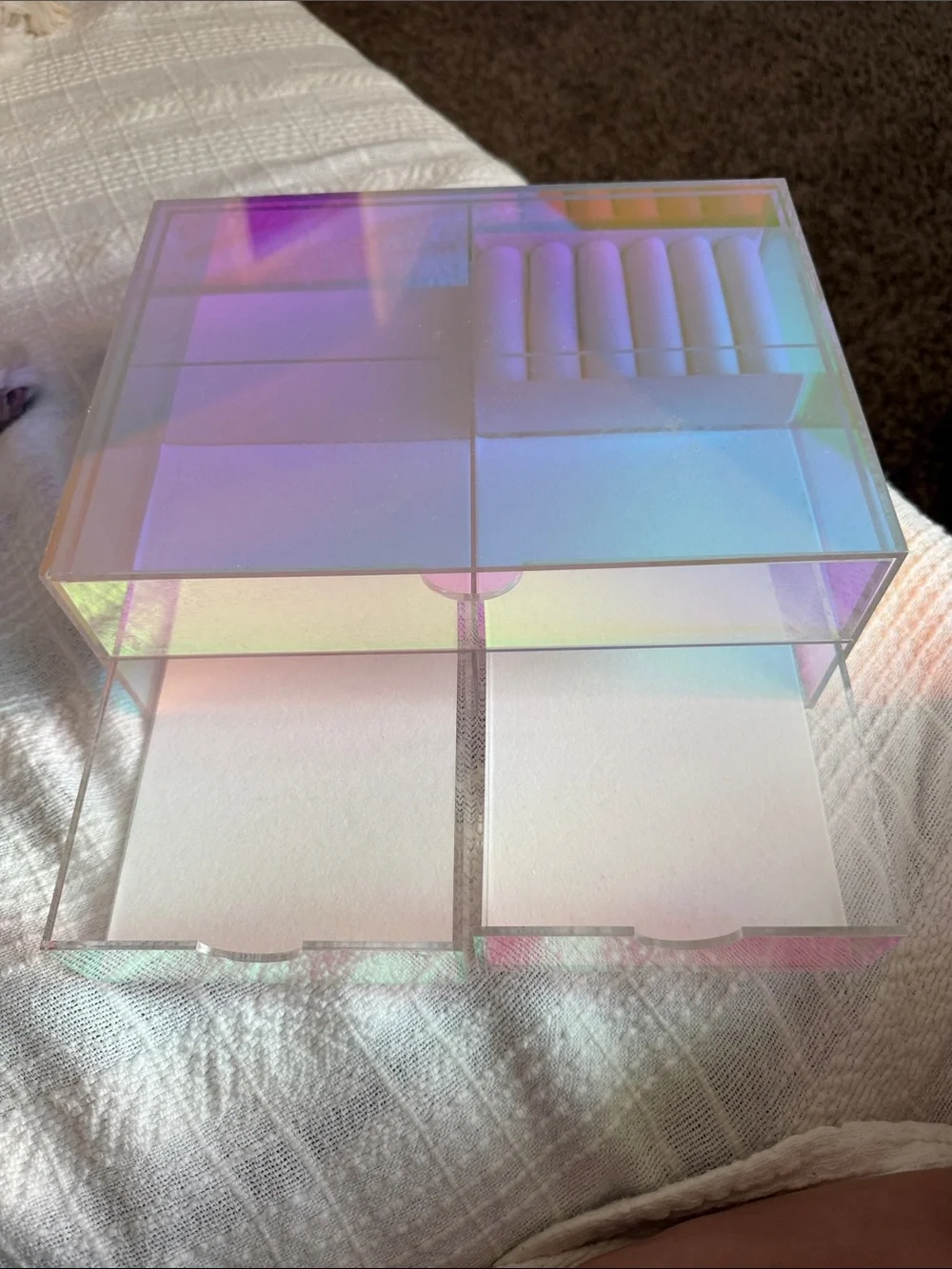 Iridescent Acrylic 3-Drawer Jewelry Organizer